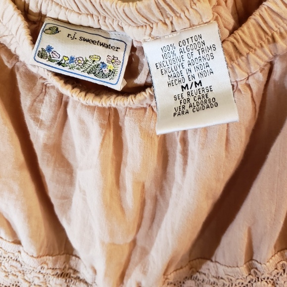 Flowing Latte Colored Ombre Long Skirt with Lace - Picture 4 of 4